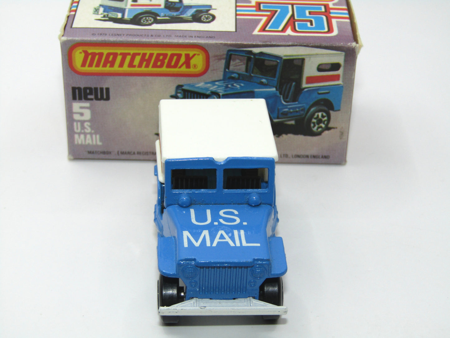 Matchbox Superfast 5C U.S Mail Truck - POWDER BLUE Sleet N Snow Base