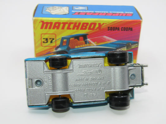 Matchbox Superfast 37B Soopa Coopa SILVER Base, Medium Blue