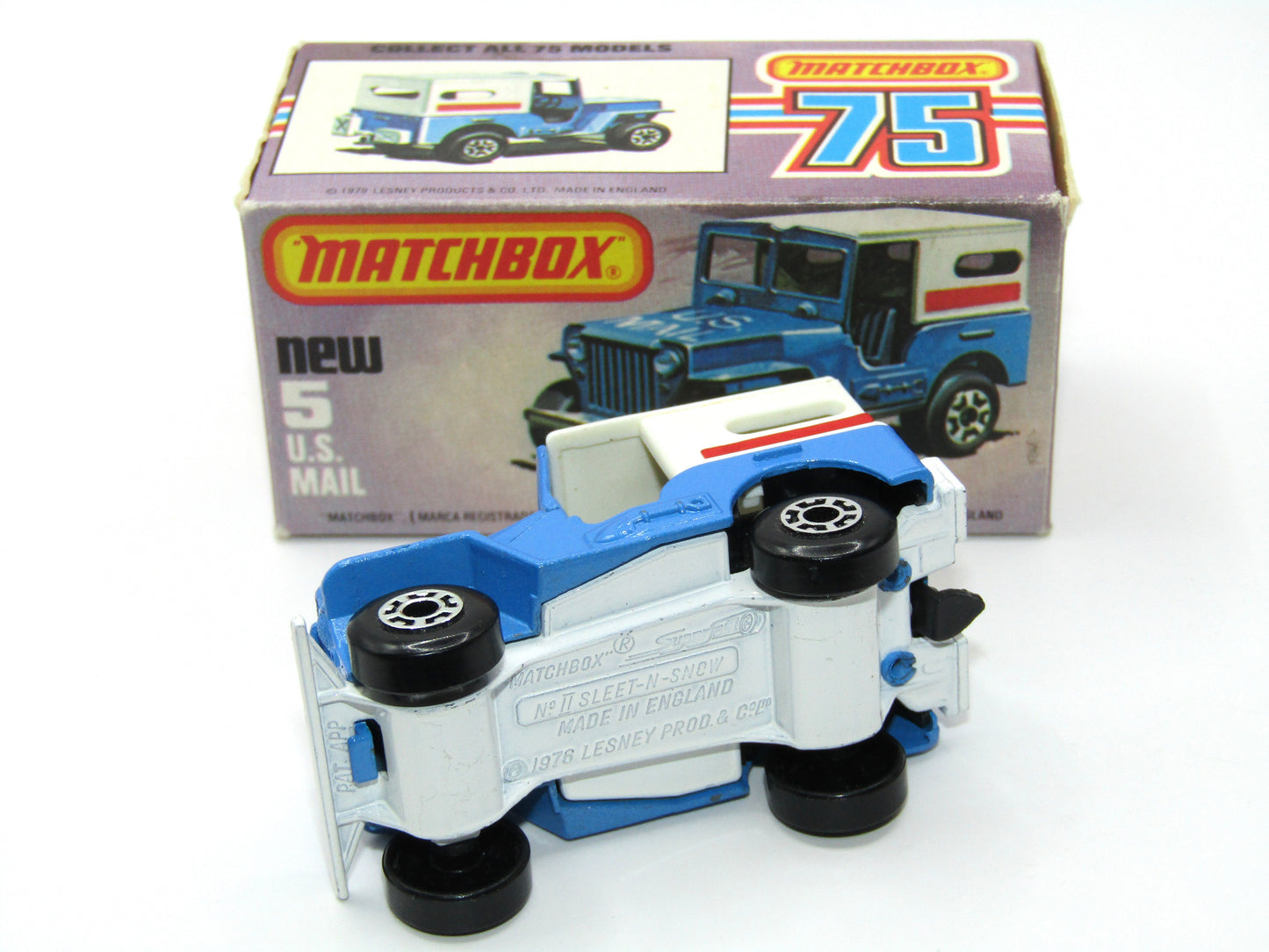 Matchbox Superfast 5C U.S Mail Truck - POWDER BLUE Sleet N Snow Base