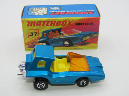 Matchbox Superfast 37B Soopa Coopa SILVER Base, Medium Blue