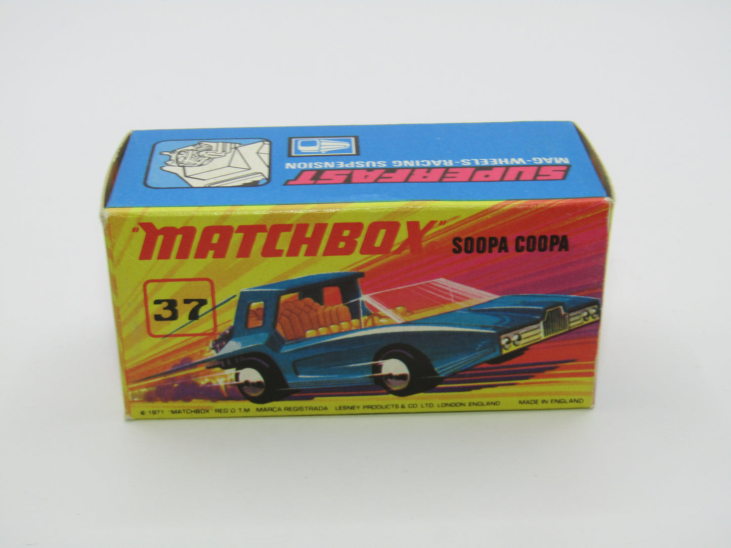 Matchbox Superfast 37B Soopa Coopa SILVER Base, Medium Blue