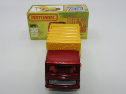 Matchbox Superfast No 36D Refuse Truck DULL YELLOW Rear Dump