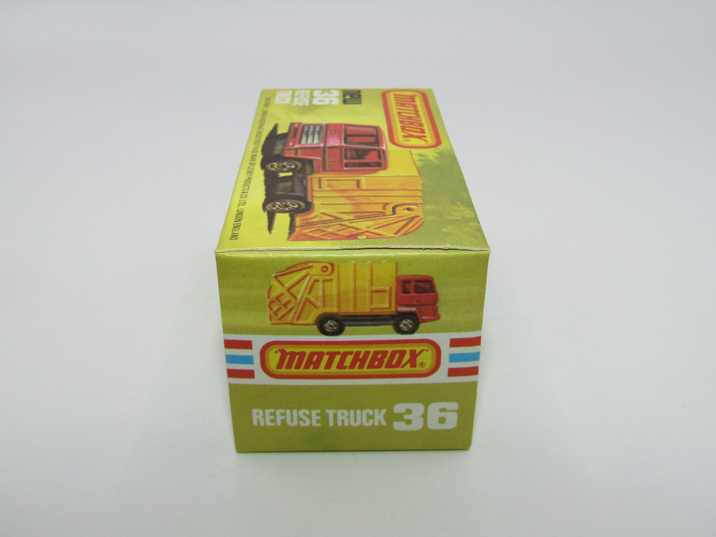 Matchbox Superfast No 36D Refuse Truck DULL YELLOW Rear Dump