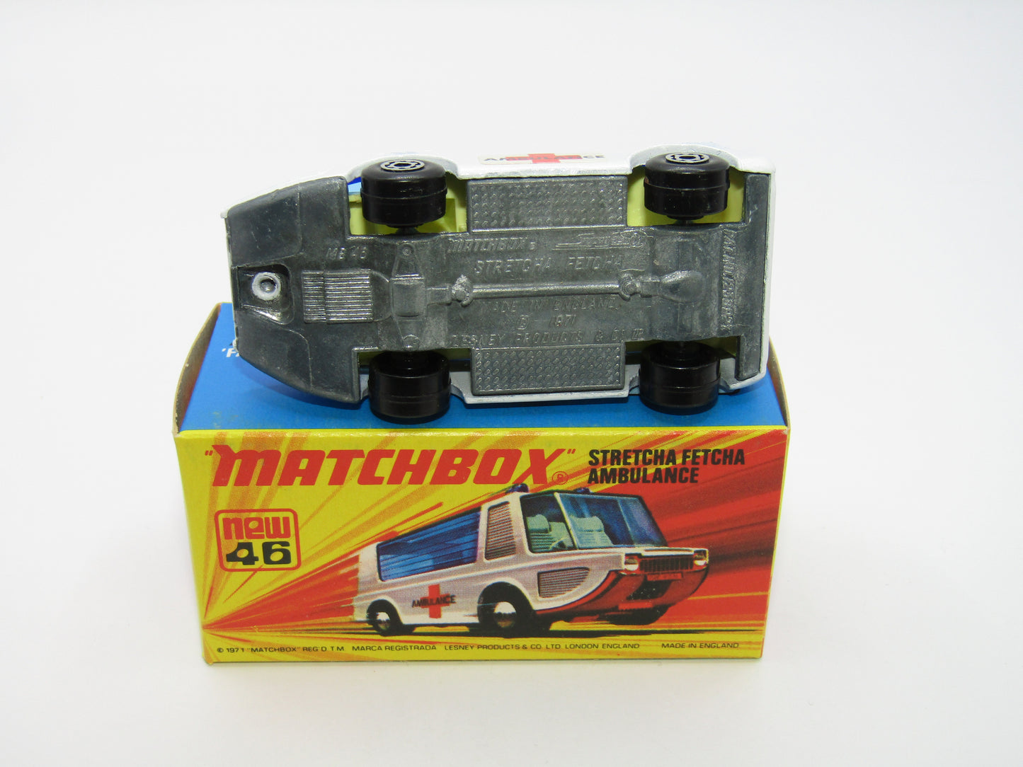 Matchbox Superfast 46B Stretcha Fetcha UNPAINTED Base Ambulance Labels