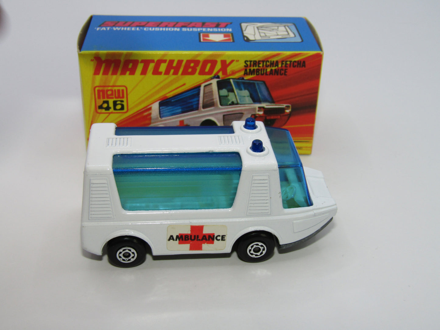 Matchbox Superfast 46B Stretcha Fetcha UNPAINTED Base Ambulance Labels