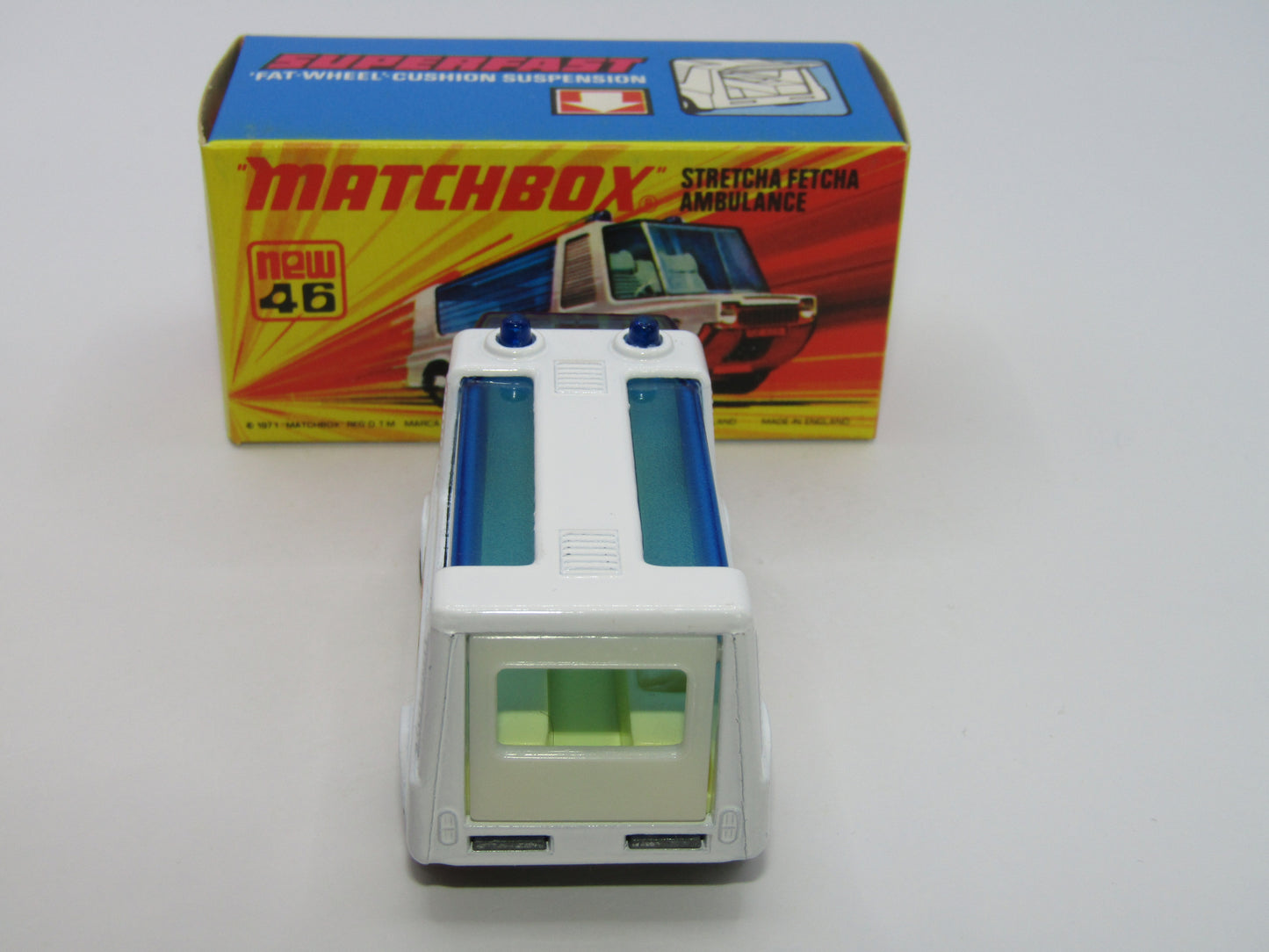 Matchbox Superfast 46B Stretcha Fetcha UNPAINTED Base Ambulance Labels