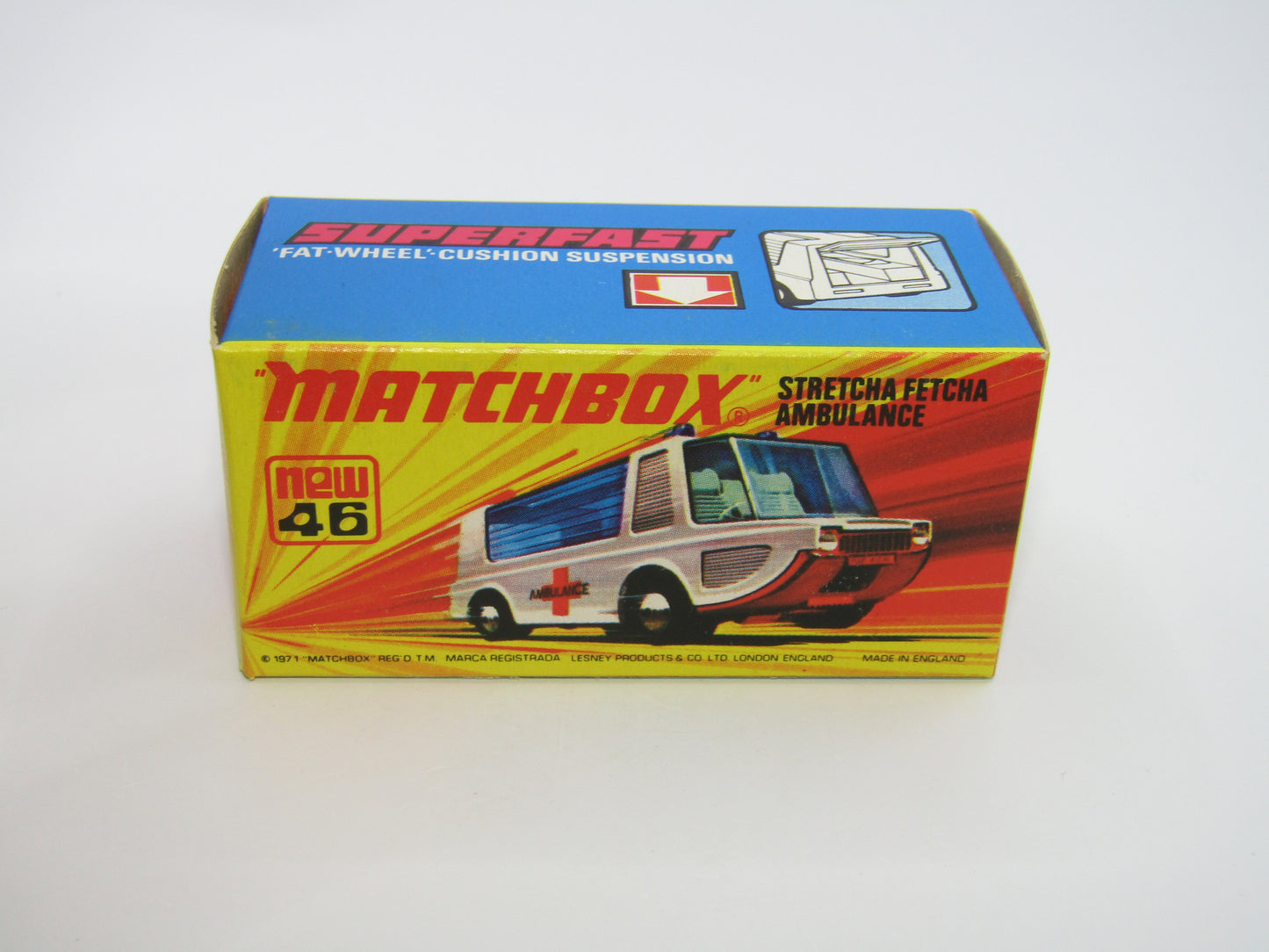 Matchbox Superfast 46B Stretcha Fetcha UNPAINTED Base Ambulance Labels