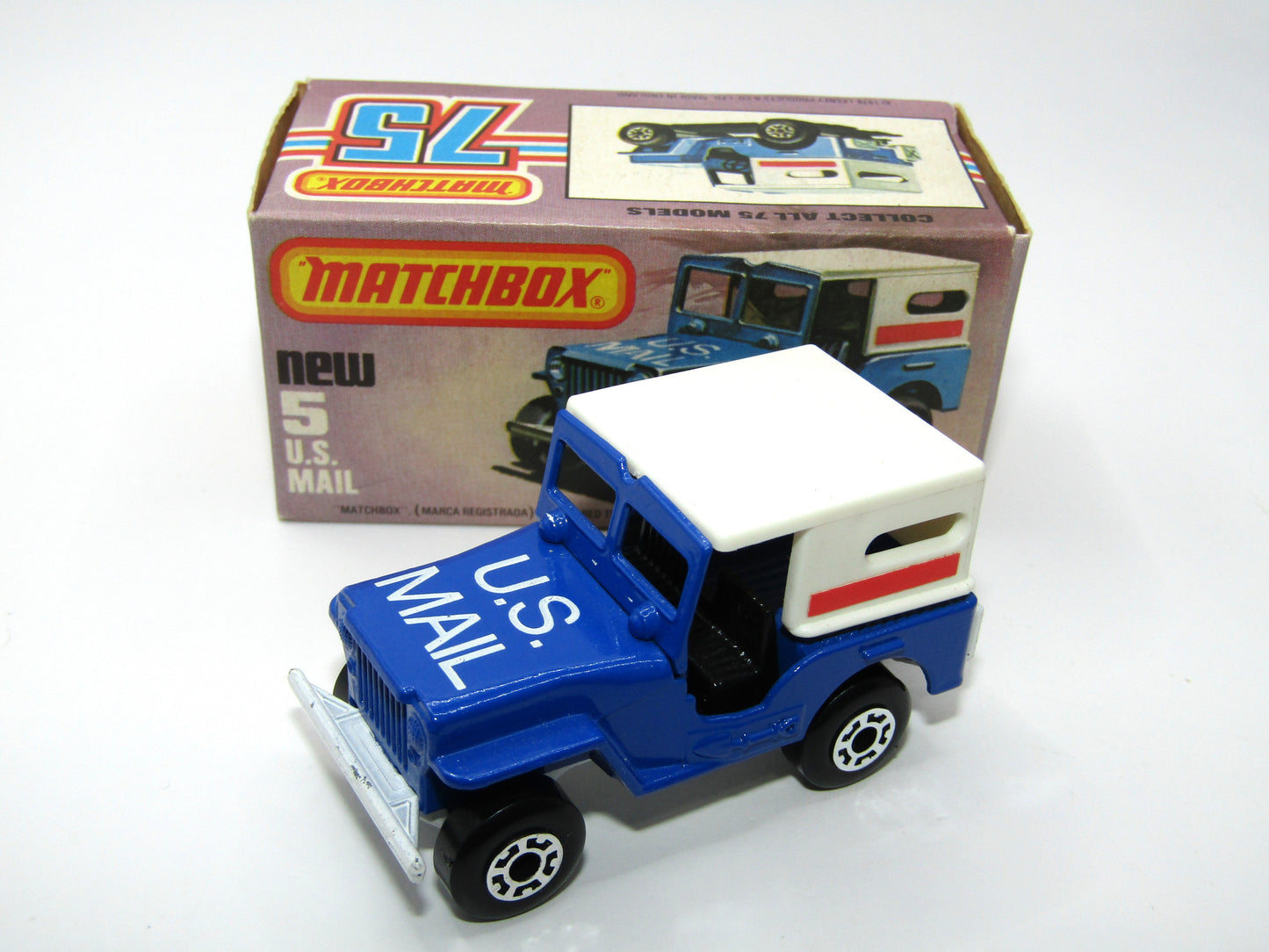 Matchbox Superfast 5C U.S. Mail Truck Blue, No 38 Base