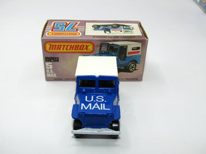 Matchbox Superfast 5C U.S. Mail Truck Blue, No 38 Base