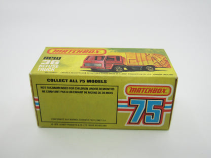 Matchbox Superfast No 36D Refuse Truck Blue DARK ORANGE & Yellow Dump