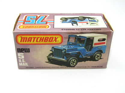 Matchbox Superfast 5C U.S. Mail Truck Blue, No 38 Base