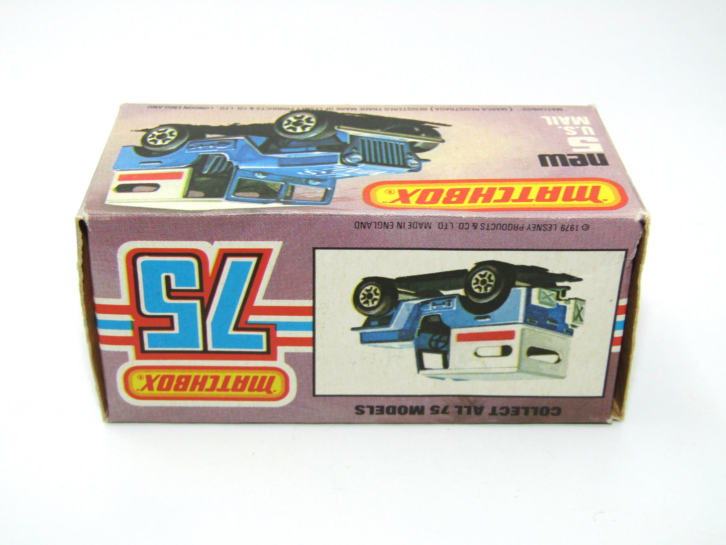 Matchbox Superfast 5C U.S. Mail Truck Blue, No 38 Base