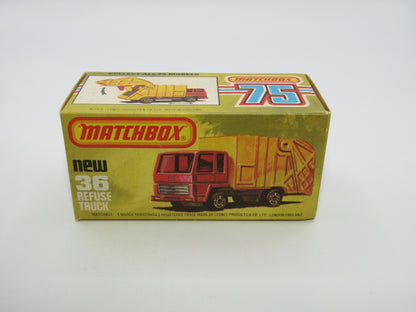Matchbox Superfast No 36D Refuse Truck Blue, Orange & Yellow Dump