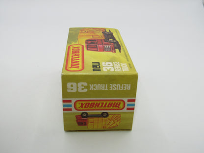 Matchbox Superfast No 36D Refuse Truck Blue, Orange & Yellow Dump