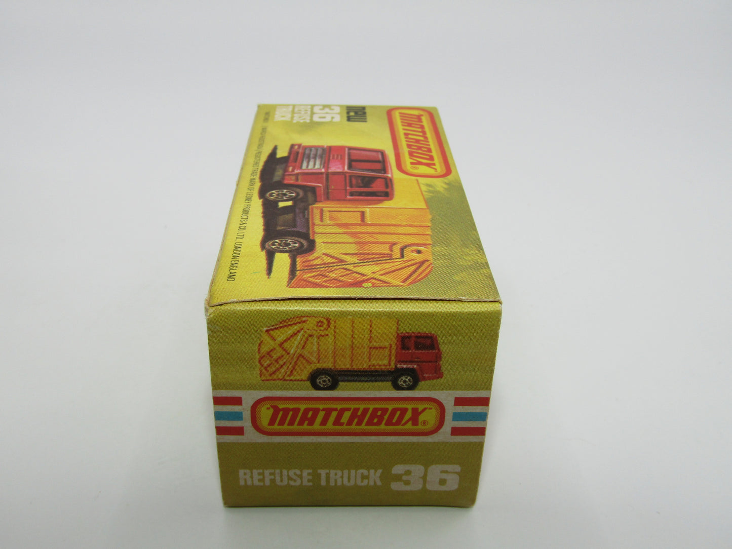 Matchbox Superfast No 36D Refuse Truck Blue, Orange & Yellow Dump