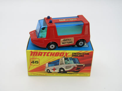 Matchbox Superfast 46B Stretcha Fetcha RED Unfall Rettung Notruf 112