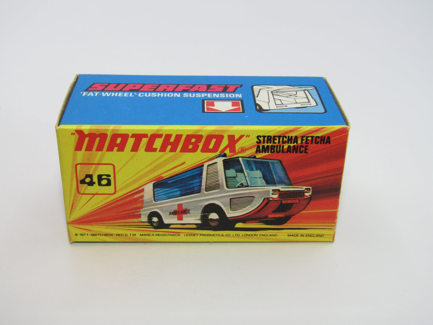 Matchbox Superfast 46B Stretcha Fetcha RED Unfall Rettung Notruf 112