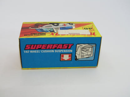 Matchbox Superfast 46B Stretcha Fetcha RED Unfall Rettung Notruf 112