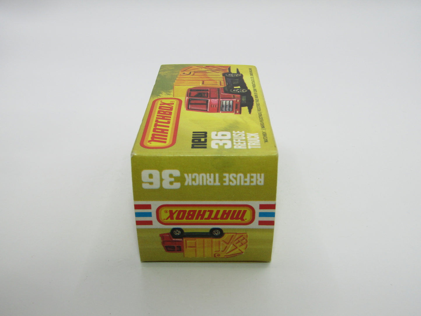 Matchbox Superfast No 36D Refuse Truck Blue, Orange & Orange BLACK Slider
