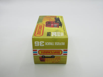 Matchbox Superfast No 36D Refuse Truck Blue, Orange & Orange BLACK Slider