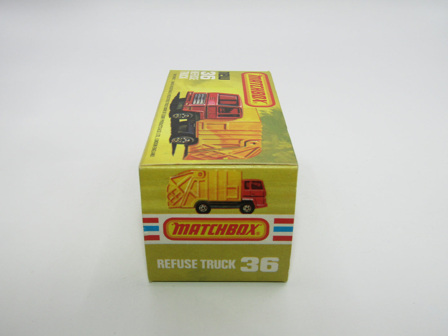 Matchbox Superfast No 36D Refuse Truck Blue, Orange & Orange BLACK Slider