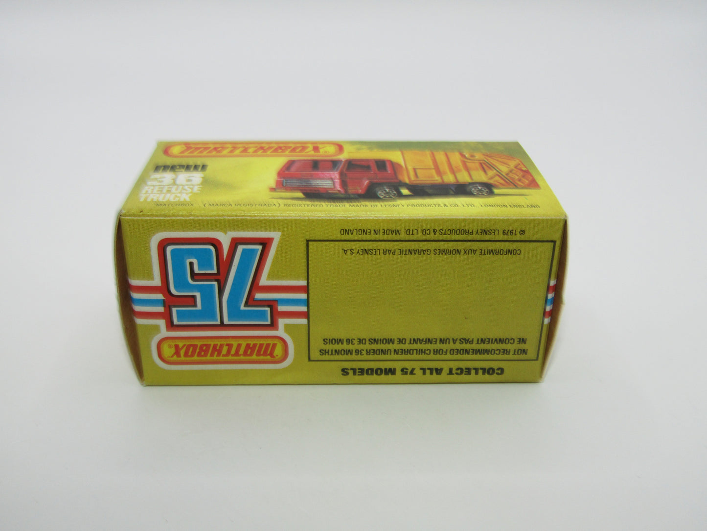 Matchbox Superfast No 36D Refuse Truck Blue, Orange & Orange BLACK Slider