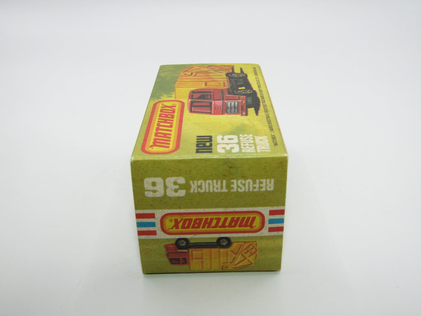 Matchbox Superfast No 36D Refuse Truck Blue, Yellow & Yellow Black Slider