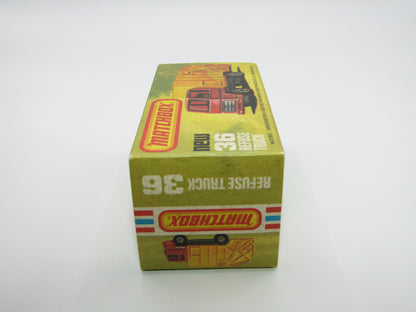 Matchbox Superfast No 36D Refuse Truck Blue, Yellow & Yellow Black Slider