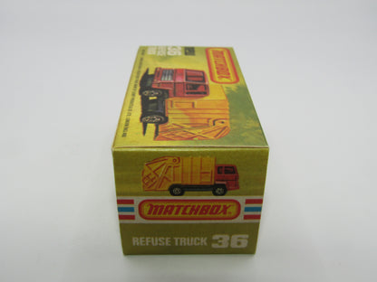 Matchbox Superfast No 36D Refuse Truck Blue, Yellow & Yellow Black Slider
