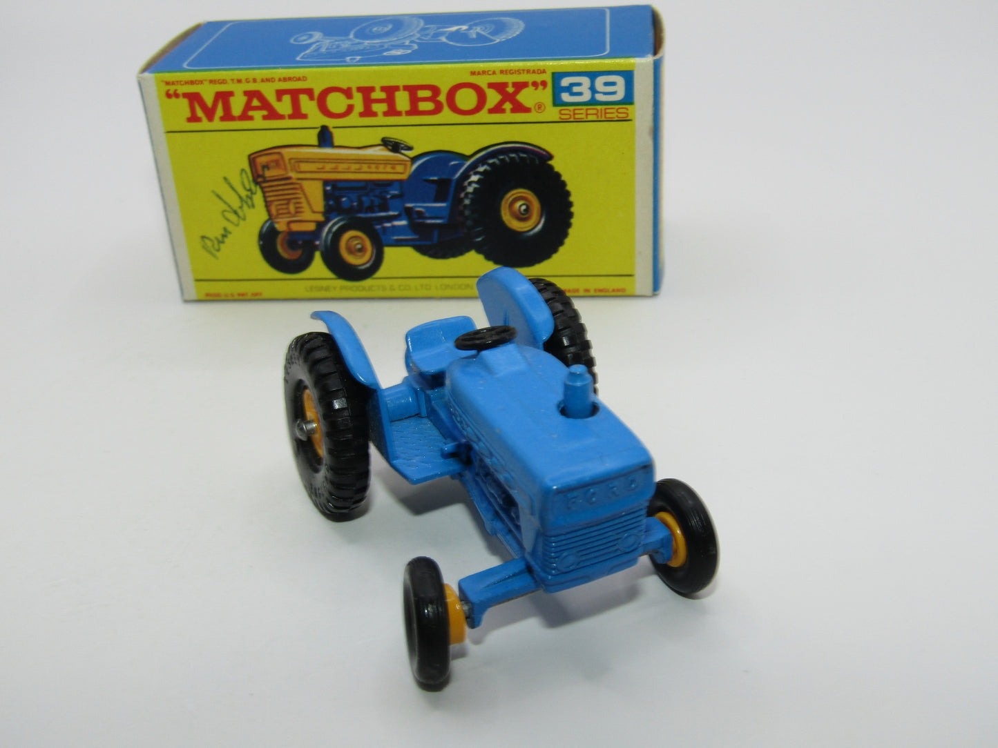 Matchbox Regular Wheels 39C Ford Tractorsigned by Ron Jobson Matchbox Artist