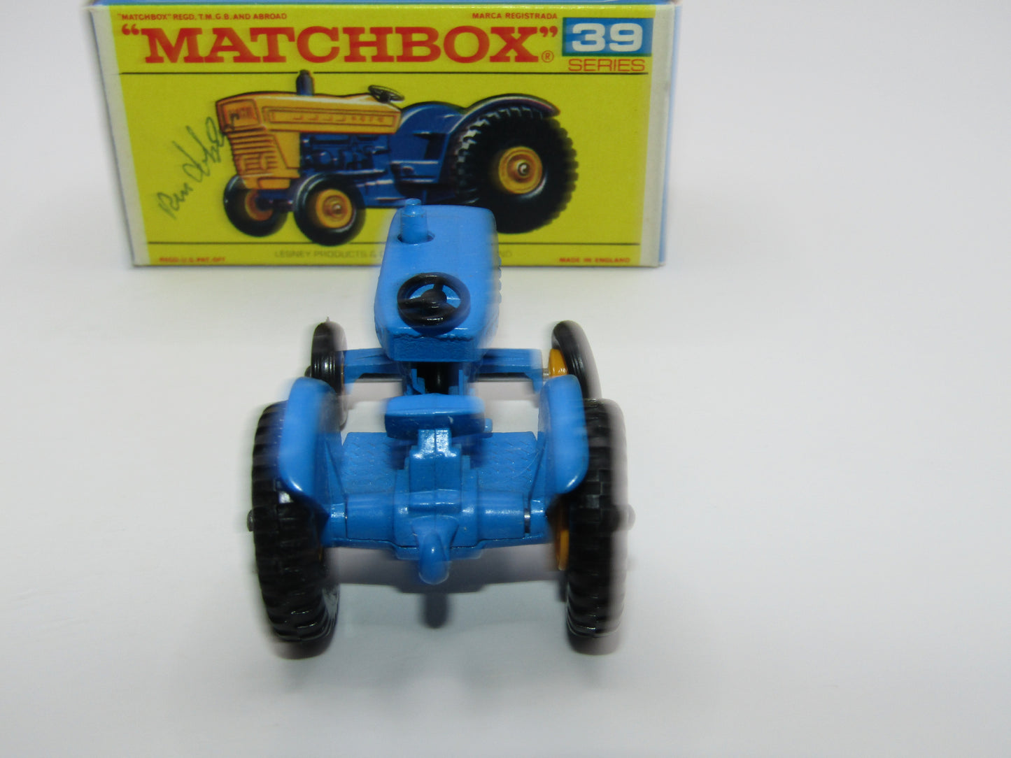 Matchbox Regular Wheels 39C Ford Tractorsigned by Ron Jobson Matchbox Artist