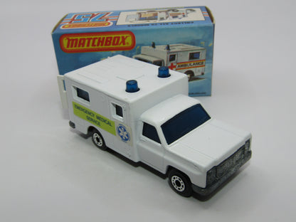 Matchbox Superfast No 41C Ambulance EMS Label ORANGE Interior