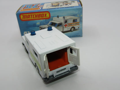 Matchbox Superfast No 41C Ambulance EMS Label ORANGE Interior