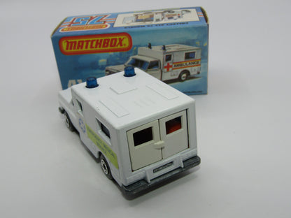 Matchbox Superfast No 41C Ambulance EMS Label ORANGE Interior