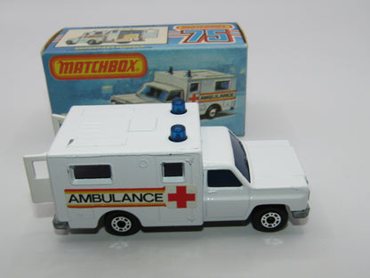 Matchbox Superfast No 41C Ambulance  - CROSS Ambulance Label ORANGE Interior