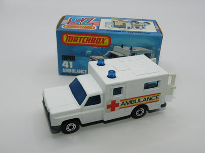 Matchbox Superfast No 41C Ambulance  - CROSS Ambulance TAN Interior