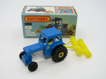 Matchbox Superfast 46C Ford Tractor Black Mixed Hubs Light Yellow Interior
