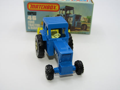 Matchbox Superfast 46C Ford Tractor Black Mixed Hubs Light Yellow Interior