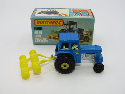 Matchbox Superfast 46C Ford Tractor Black Mixed Hubs Light Yellow Interior