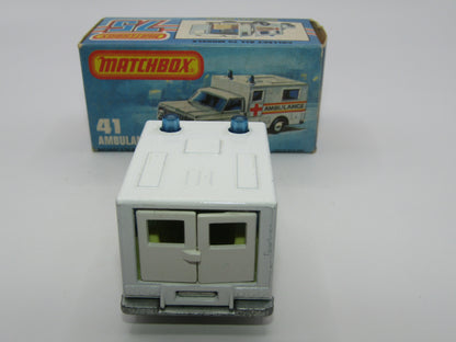Matchbox Superfast No 41C Ambulance  - CROSS Ambulance YELLOW Interior
