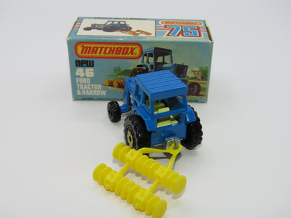 Matchbox Superfast 46C Ford Tractor Black Mixed Hubs Light Yellow Interior