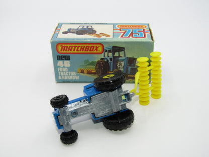 Matchbox Superfast 46C Ford Tractor Black Mixed Hubs Light Yellow Interior