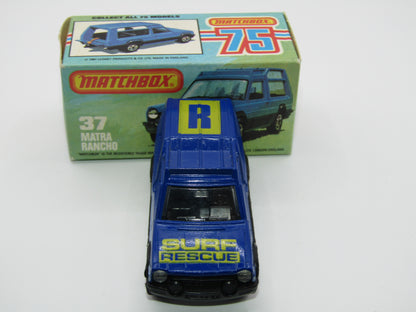 Matchbox Superfast 37E Matra Rancho Blue SURF RESCUE, Narrow Wheels