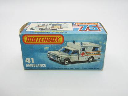Matchbox Superfast No 41C Ambulance  - CROSS Ambulance YELLOW Interior