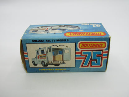 Matchbox Superfast No 41C Ambulance  - CROSS Ambulance YELLOW Interior