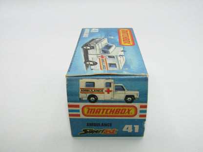 Matchbox Superfast No 41C Ambulance  - CROSS Ambulance YELLOW Interior