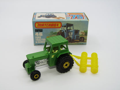 Matchbox Superfast 46C Ford Tractor Metallic Green FORD on Front