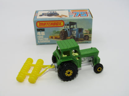 Matchbox Superfast 46C Ford Tractor Metallic Green FORD on Front