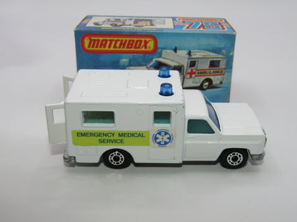 Matchbox Superfast No 41C Ambulance  - EMS YELLOW Interior