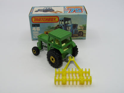 Matchbox Superfast 46C Ford Tractor Metallic Green FORD on Front